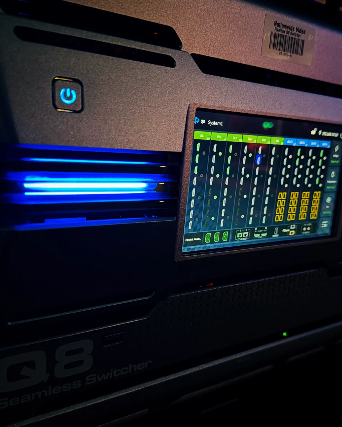 OnPixel video processing equipment rack