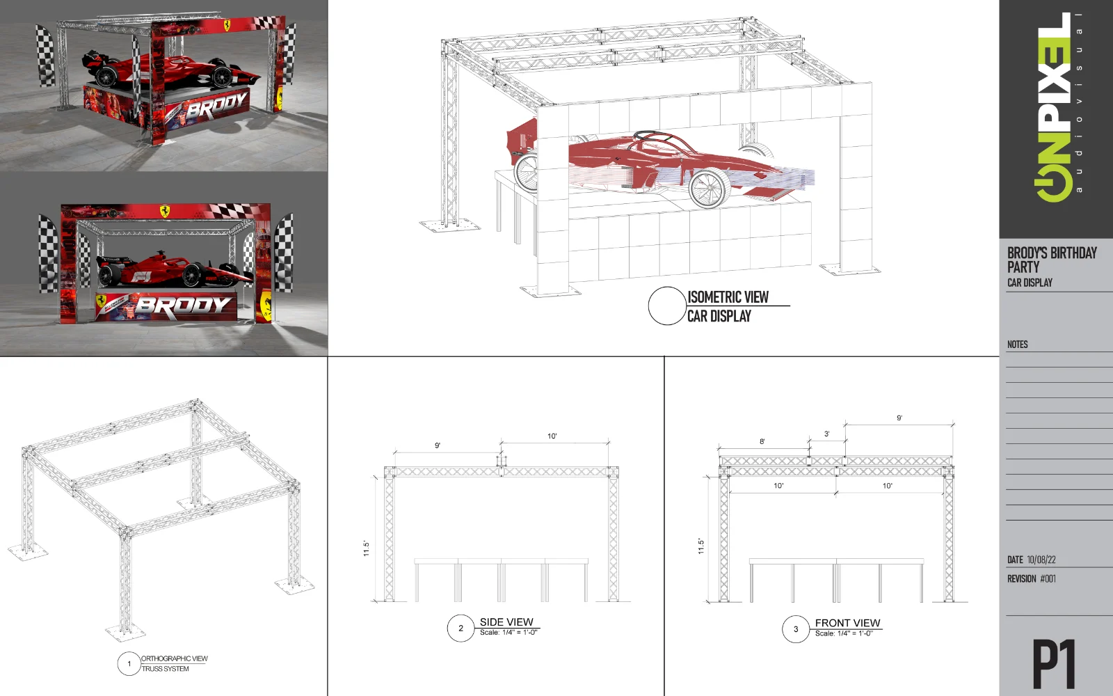 Technical LED wall concept drawing