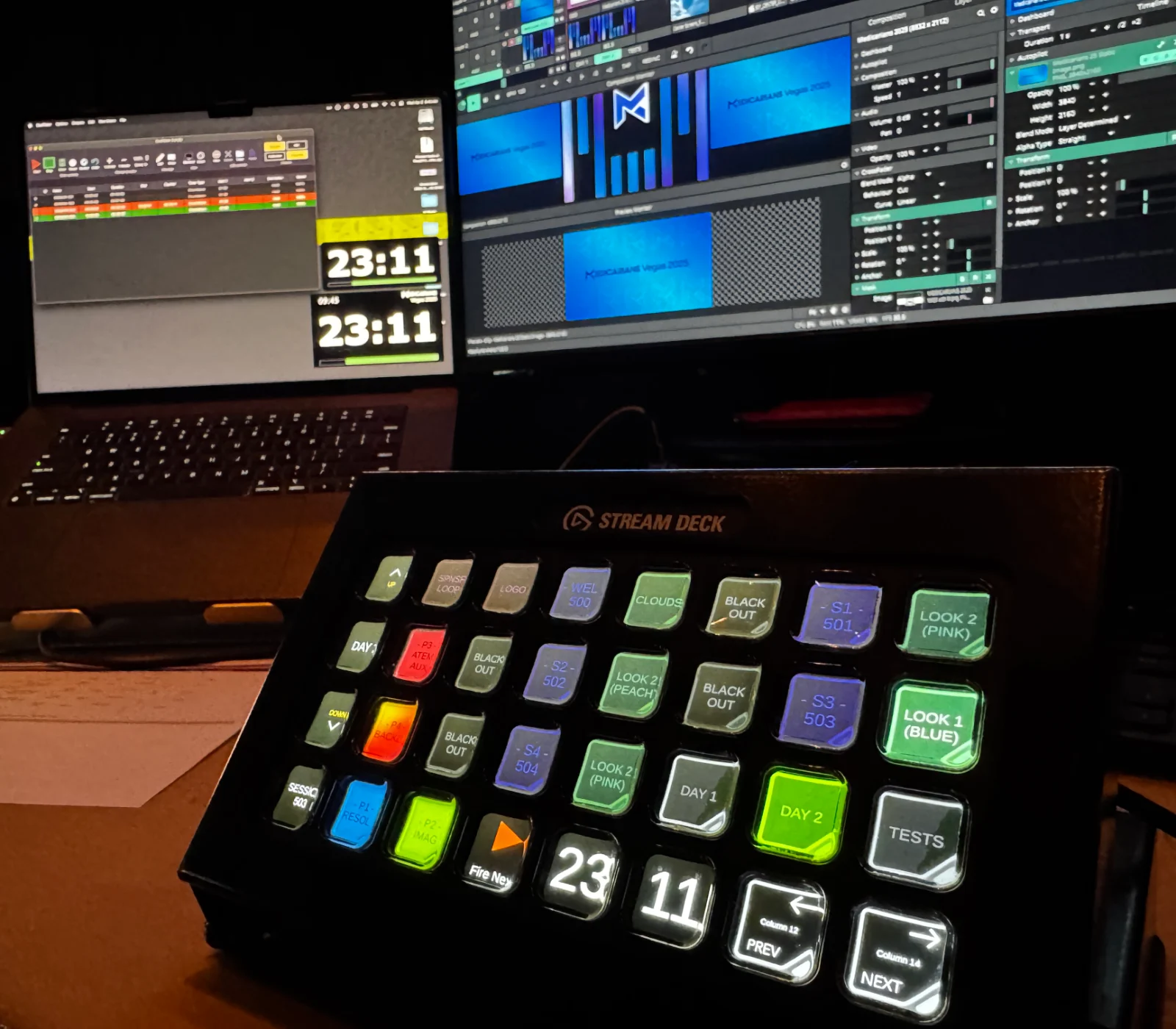 Video, Audio and Lighting control via SMPTE Timecode